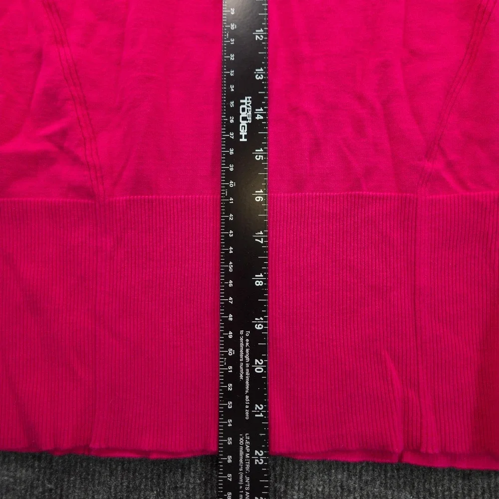 Cabi Cardigan Women Large Pink 100%‎ Cotton V-Neck Button Front Ribbed Knit 885